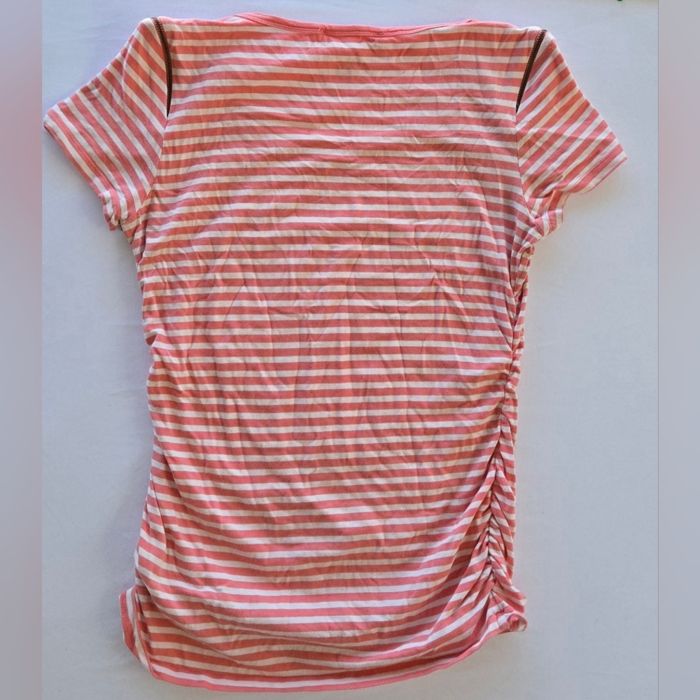 MICHAEL Kors Striped Shirt Sleeve Zipper Accents Women's Size Large - Picture 6 of 7